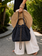 Bayshore Bucket Bag Medium - Dark Wash Denim
